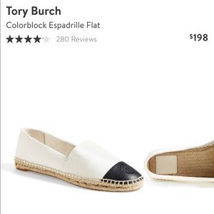 Tory Burch- Espadrille Flats- Cream/Black Size 7